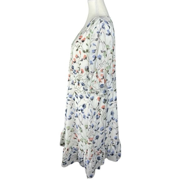 Junarose Women's‎ White Floral Ruffle Fit & Flare Rent The Runway Dress 14/C46 - Picture 3 of 14